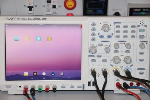 Owon FDS1102A Android Osiloskop – 100 MHz – 2 Kanal – 10.4” Dokunmatik – 4-in-1 Test İstasyonu