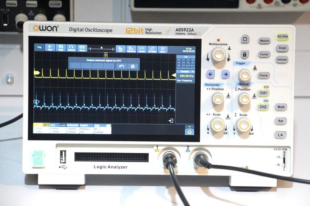 250 MHz 2 Kanal 12 Bit Osiloskop + Lojik Analizör – ADS922A