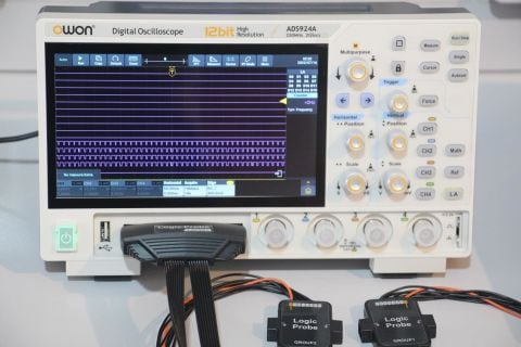 Owon ADS914A Osiloskop – 125 MHz – 4 Kanal – 7” Dokunmatik – 12-Bit – Lojik Analizör Destekli