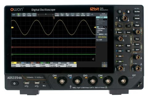 Owon ADS3354A Osiloskop – 350 MHz – 4 Kanal – 10.1” Dokunmatik – 12-Bit