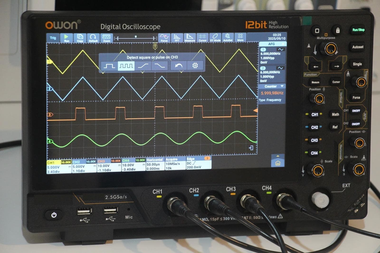 200 MHz 4 Kanal 12 Bit Osiloskop – ADS3204A